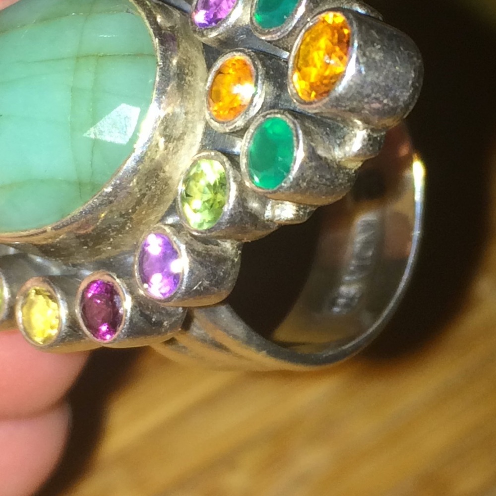 Gorgeous multi gemstone sterling silver ring - Picture 4 of 7